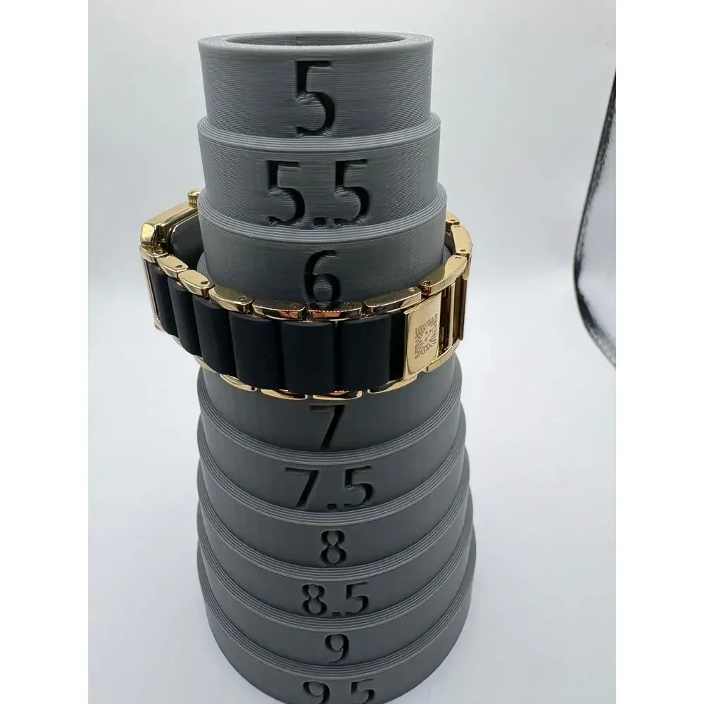 Anne Klein AK-5278 Rectangular Gold Tone Black Dial Watch Womens